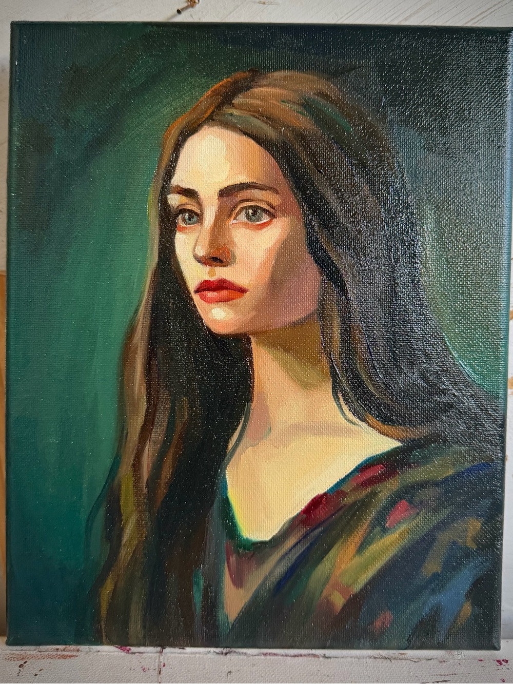 Original oil painting “Ophelia’s Silence”, 10x8
